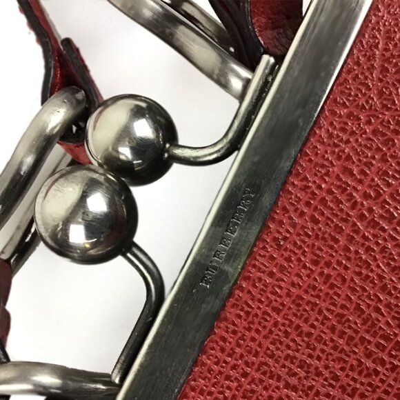 BURBERRY Vintage Red Kiss Lock Mini Crossbody - Picture 4 of 14